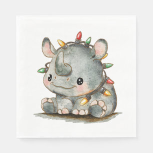 Festive Rhino Napkin