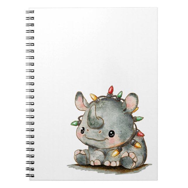 Festive Rhino Notebook (Front)