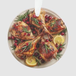 Festive Roast Turkey Legs Holiday Ornament
