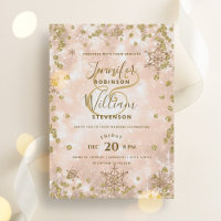 Festive Rose Gold SPARKLE Elegant Winter Wedding 