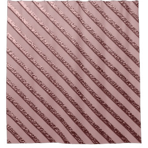 Festive Rose Gold Stripes Background Shower Curtain