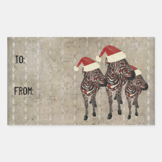 Festive Rose Zebras Gift Sticker