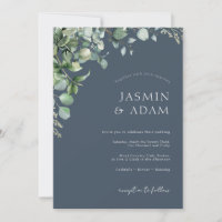 Festive Royal Blue Opulence Eucalyptus Wedding