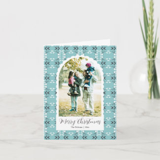 Festive Royal Botanical Robin's Egg Blue Folded Holiday Card
