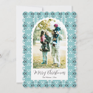 Festive Royal Botanical Robin's Egg Blue Holiday Card