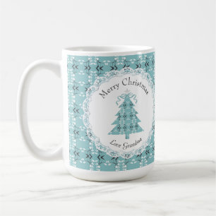 Festive Royal Botanical Robin's Egg Blue Tree  Coffee Mug