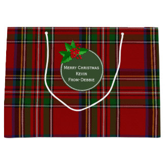 Festive Royal Stewart Large Custom Gift Bag