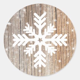 Festive Rustic Snowflake Merry Winter Sticker