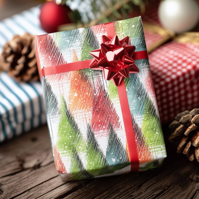 Festive Rustic Winter Trees Wrapping Paper (Creator Uploaded)