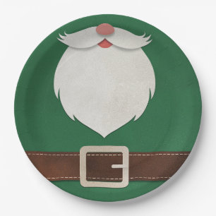Festive Santa Beard & Belt Holiday Paper Plates