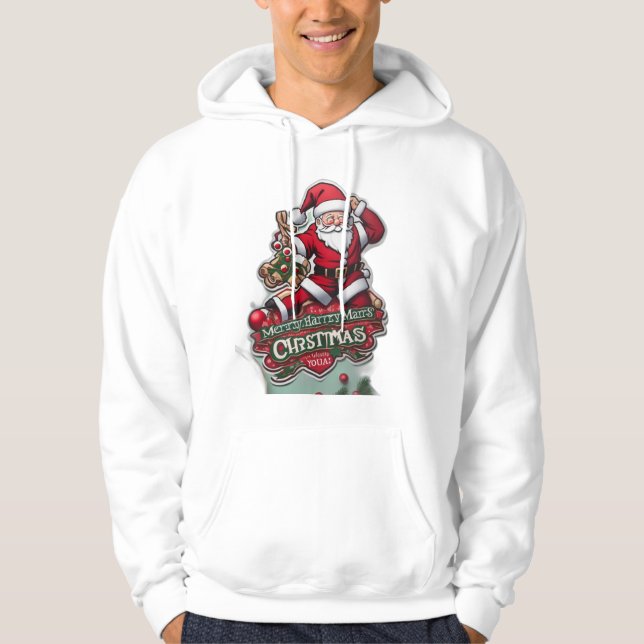 Festive Santa Christmas  hoodie (Front)