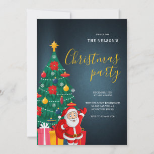 Festive Santa Christmas Party Invitation Holiday
