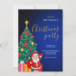 Festive Santa Christmas Party Invitation Holiday