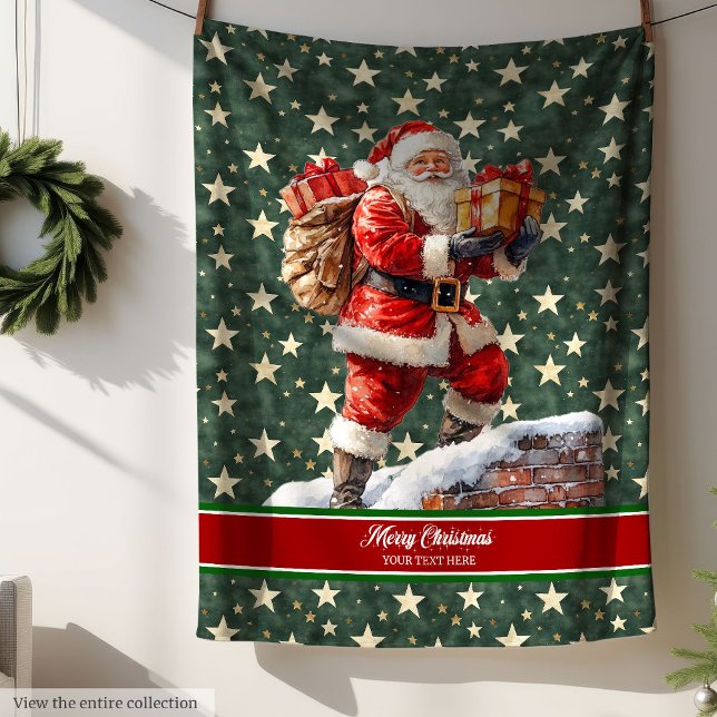 Festive Santa Claus Blanket with Custom Name (Festive Santa Claus Blanket with Custom Name)