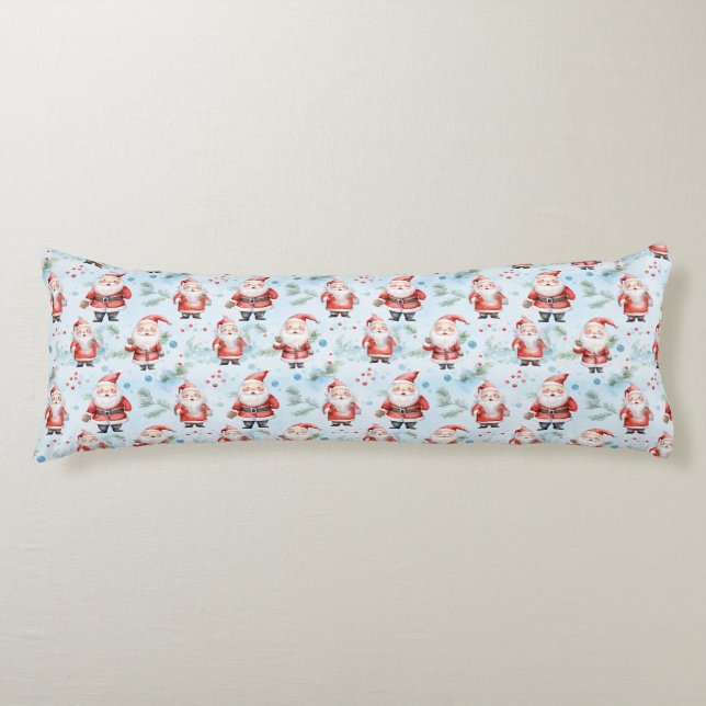 Festive Santa Claus Christmas Pattern Body Cushion (Front)