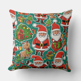 "Festive Santa Claus Christmas Pillow" Cushion
