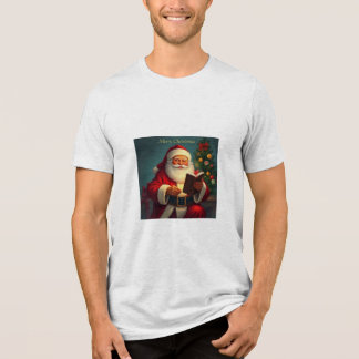 "Festive Santa Claus Christmas T-Shirt for Men" Tri-Blend Shirt