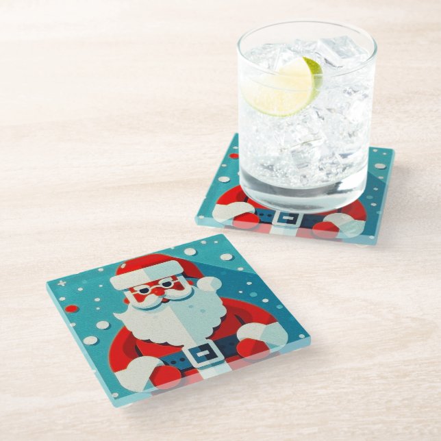 Festive Santa Claus Coaster (Angled)