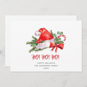 Festive Santa Claus Hat Christmas Greeting Holiday Card