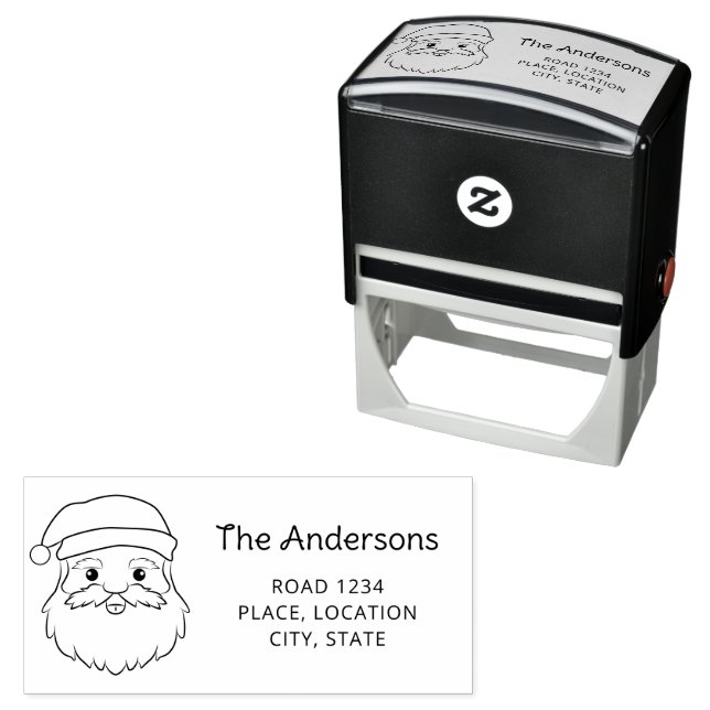 Festive Santa Claus Head Christmas Festive Self-inking Stamp (In Situ)