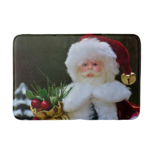 Festive Santa Claus Ornament Bath Mat