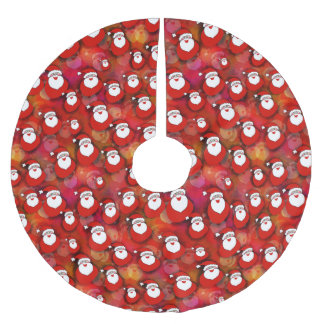Festive Santa Claus Pattern Brushed Polyester Tree Skirt