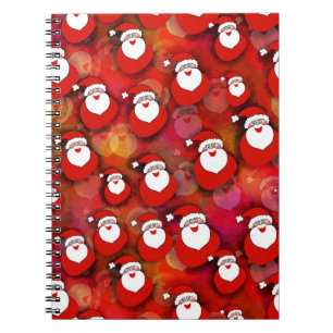Festive Santa Claus Pattern Spiral Notebook