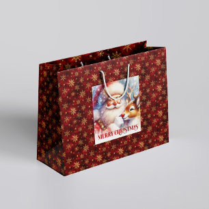 Festive Santa Claus Red Nose Rudolph Gift Bag