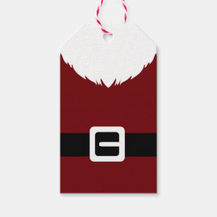 Festive Santa Claus Red Suit Jacket and Belt Gift Tags