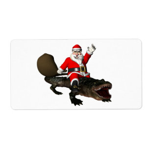 Festive Santa Claus Riding An Alligator
