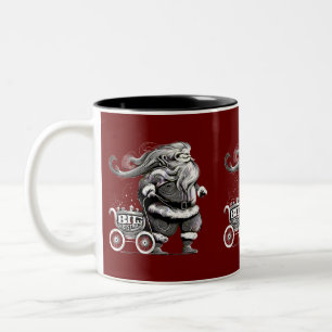 Festive Santa Claus Sleigh Ride with Presents  Two-Tone Coffee Mug