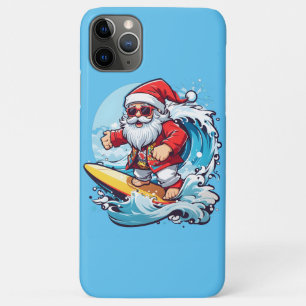 Festive Santa Claus Surfing Christmas Waves Case-Mate iPhone Case