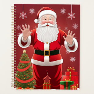 Festive Santa Claus with Christmas Tree Planner