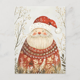 Festive Santa Clause Christmas Greeting Postcard