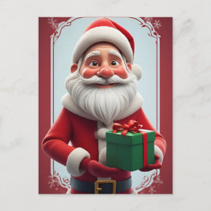 🎄 Festive Santa Gift Moment ❄️ Winter Christmas Postcard