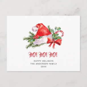 Festive Santa Hat Christmas Greeting Holiday Postcard