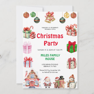 Festive Santa Hat Christmas Party Invitation