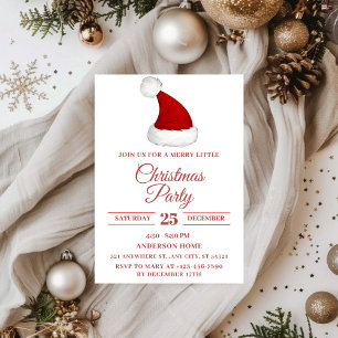 Festive Santa Hat Christmas Party Invitation