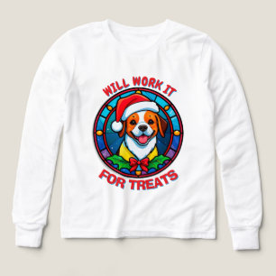 Festive Santa Hat Dog Cartoon