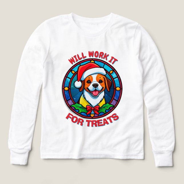Festive Santa Hat Dog Cartoon (Design Front)