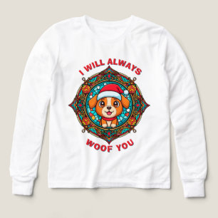 Festive Santa Hat Dog Cartoon
