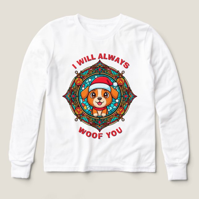 Festive Santa Hat Dog Cartoon (Design Front)