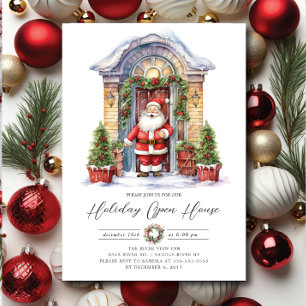 Festive Santa Holiday Open House  Invitation