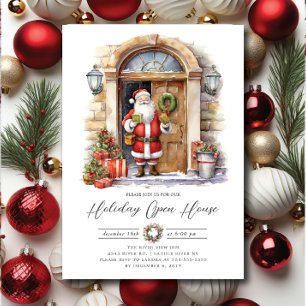 Festive Santa Holiday Open House  Invitation
