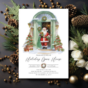 Festive Santa Holiday Open House  Invitation