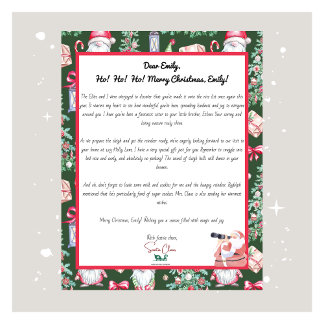 Festive Santa Letter for Your Child Pattern Holiday Card