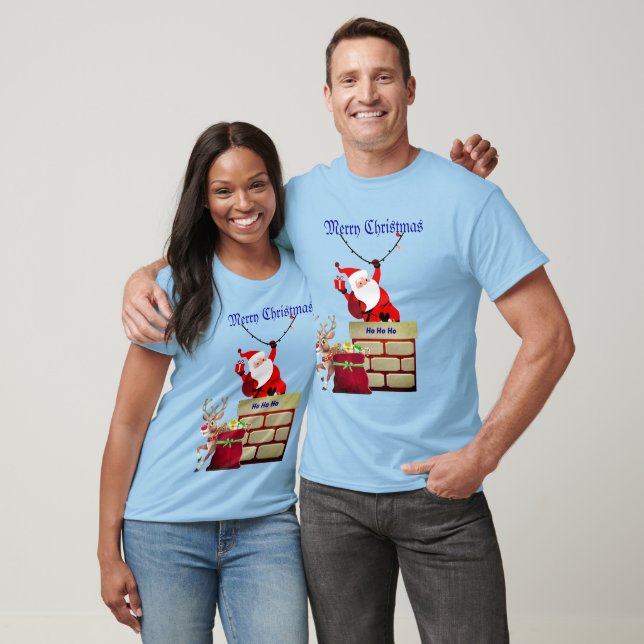 Festive Santa Merry Christmas  T-Shirt (Unisex)