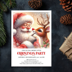 Festive Santa Rudolph Christmas Celebration Invite