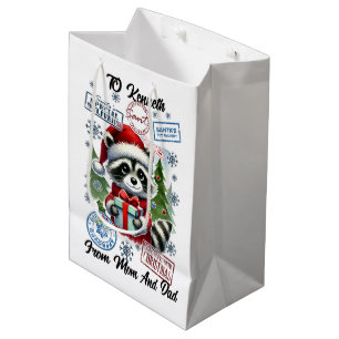 Festive Santa Sack With Holiday  Medium Gift Bag