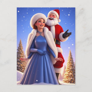 ❄️ Festive Santa & Snow Maiden Winter Tale 🎄 Postcard